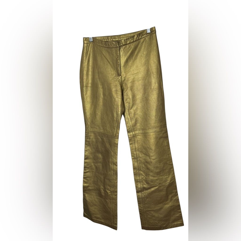 Vintage Kors.. Michael Kors Gold Colored Leather Pants Size 6